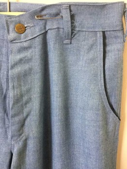 SEDGEFIELD, Powder Blue, Midnight Blue, Linen, Polyester, Solid, Flat Front, Zip Fly, Midnight Blue 1/8" Trim At Pockets, Boot Cut,