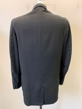 Mens, 1960s Vintage, Suit, Jacket, MODERN, Black, Brown, Wool, Speckled, 40L, Single Breasted, Notched Lapel, 3 Buttons, 3 Pockets