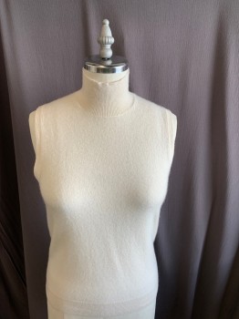Womens, Shell, BLOOMINGDALES, Cream, Cashmere, Solid, L, Turtleneck