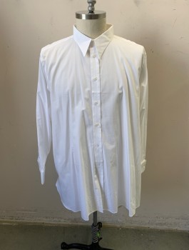 Mens, Dress Shirt, DARCY CLOTHING, White, Cotton, 35, 18.5, Long Sleeves, Button Front,