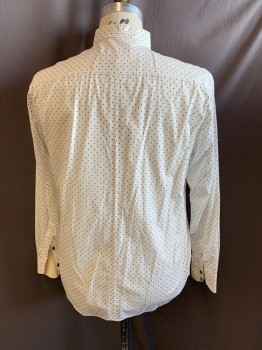 RAG & BONE, White, Black, Cotton, Stars, Collar Attached, Button Front, Long Sleeves