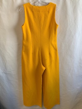 NL, Turmeric Yellow, Solid, Textured Fabric, Round Neck,  Zip Front, Slvls