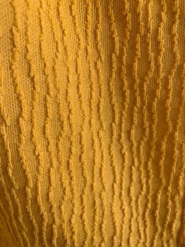 NL, Turmeric Yellow, Solid, Textured Fabric, Round Neck,  Zip Front, Slvls