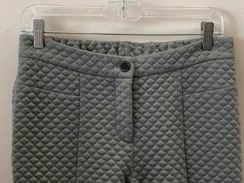 NO LABEL, Gray, Polyester, Cotton, Solid, F.F, Quilted Detail, Zip Front, Elastic Waist Band, Made To Order,