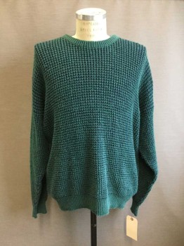 Claybrooke, Green, Navy Blue, Rayon, Cotton, Crew Neck, Long Sleeves, Navy/green Knit, Textured