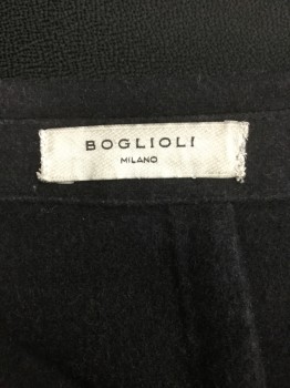 Mens, Sportcoat/Blazer, BOGLIOLI MILANO, Faded Black, Wool, Solid, 40, Single Breasted, 3 Buttons,  3 Patch Pockets, Hand Picked Collar/Lapel, 2 Back Vents,