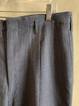 Mens, 1940s Vintage, Suit, Pants, CURLEE CLOTHES, Gray, Navy Blue, Lt Blue, Wool, Stripes, L30, W34, Pleated Front, Zip Fly, 5 Pockets, Cuffed Hem, MULTIPLE