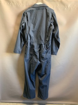 Mens, Coveralls Men, DICKIES, Black, Polyester, Cotton, Solid, S Reg, Notched Lapel, Gold Zip Front, Hidden Snap Front, 6 Pockets, Long Sleeves with 1 Pocket on Right Arm