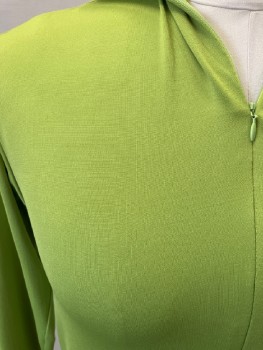 Womens, Top, MTO, Lime Green, Silver, Spandex, Solid, M, Zip Front, L/S, with   Pull Over Hoodie & Silver, Aged Trim , #18 On Right Side & Ear On The Left Shoulder