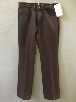 Levi, Chocolate Brown, Polyester, Solid, Double