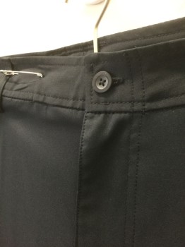 CHAMPION, Black, Polyester, Spandex, Solid, Golf Pants: Black, Flat Front, Zip Fly, Slim Straight Leg, 4 Pockets