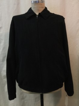 Mens, Casual Jacket, GARY PLAYER, Black, Polyester, Nylon, Solid, L, Black, Zip Front, Collar Attached, 2 Zip Pockets