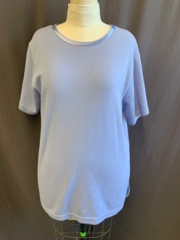 Womens, T-Shirt, SAG & HARBOR, Periwinkle Blue, Poly/Cotton, L, CN, Pullover, S/S, Ribbed