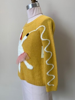 Childrens, Sweater, TUCKER/ TATE, Yellow, White, Red, Pink, Cotton, Polyester, Holiday, 5, L/S, Crew Neck, Dancing Polar Bear Print