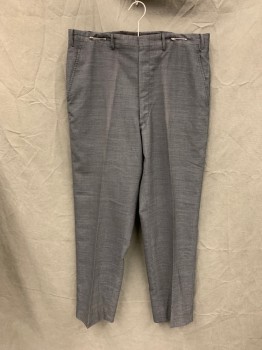 N/L, Charcoal Gray, Wool, Heathered, Flat Front, Zip Fly, 4 Pockets, Belt Loops,