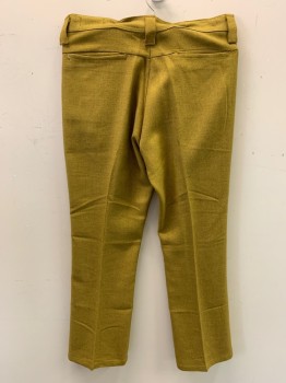 N/L, Ochre Brown-Yellow, Wool, Polyester, Heathered, Twill, Zip Fly, 4 Pockets, Belt Loops,