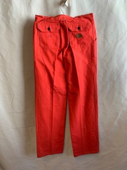 Mens, Jeans, JEAN PAUL GERMAIN, Red, Cotton, Solid, 30/35, 4 Pockets, Zip Fly, Button Closure, Thick Belt Loops *Threading Coming Out From Button Fly*
