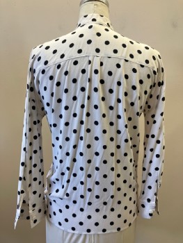 SPECIAL, White, Black, Cotton, Polyester, Polka Dots, C.A., B.F., L/S, Chest Pocket