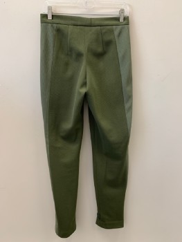 NO LABEL, Olive Green, Teal Blue, Polyester, Solid, F.F, Teal Piping, Zip Front,