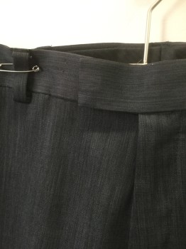 Mens, Slacks, KENNETH COLE REACTIO, Dk Gray, Polyester, Solid, Ins:32, W:34, Flat Front, Tab Waist, Zip Fly, 4 Pockets, Straight Leg