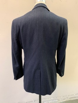 ACADEMY AWARD , Navy Blue, Pink, Blue, White, Wool, Stripes - Pin, Single Breasted, Notched Lapel, 2 Buttons, 3 Pockets,