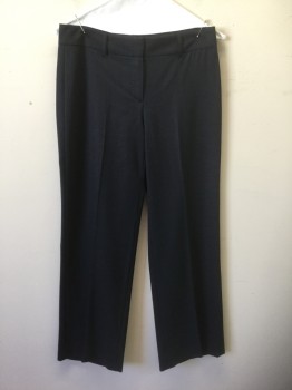Womens, Slacks, THEORY, Charcoal Gray, Wool, Lycra, Solid, 4, Mid Rise, Boot Cut, Zip Fly, Belt Loops, No Pockets