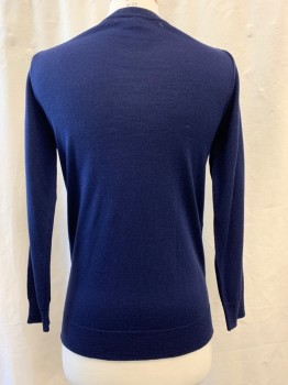 Womens, Pullover, J CREW, Navy Blue, Wool, Solid, XS, Crew Neck, Long Sleeves