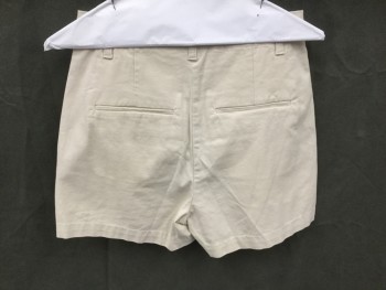 Womens, Shorts, VINCE, Tan Brown, Cotton, Elastane, Solid, 2, Flat Front, Zip Fly, 4 Pockets, Belt Loops