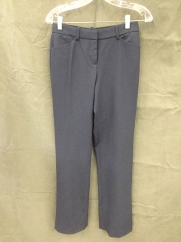 Womens, Suit, Pants, THEORY, Navy Blue, Wool, Elastane, Solid, W 26, 2, Flat Front, Zip Fly, 4 Pockets, Belt Loops