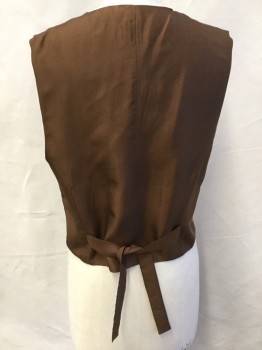 THE LIMITED, Camel Brown, Brown, Black, Silk, V-neck, Single Breasted, 4 Button Front, 1 Side-Camel with Black Polka Dots, and 1 Side-black/brown Leopard Print, 2 Pockets, Solid Brown Lining and Backing with Short Belt Tie Center Bottom