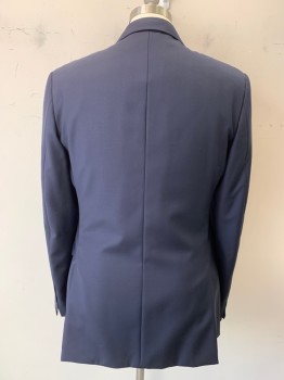 Mens, Sportcoat/Blazer, JOHN VARVATOS, Navy Blue, Wool, Solid, 42L, Single Breasted, 2 Buttons,  Notched Lapel,