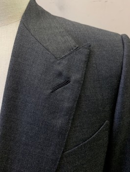 TOM FORD, Gray, Wool, Solid, 2 Button, 3 Flap Pockets, Double Vent, Peak Lapels