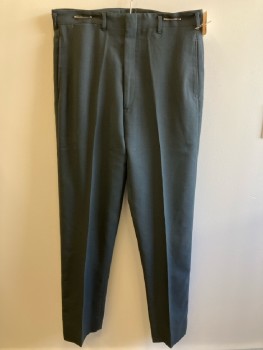 SEARS, Charcoal, Solid, F.F, Zip Front, Belt Loops, 5 Pockets