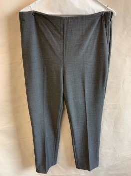 Womens, Slacks, ANN TAYLOR, Black, Lt Gray, Polyester, Rayon, 2 Color Weave, 8, Side Zipper, Invisible Zipper, 4 Pockets, Slim, Creased Front