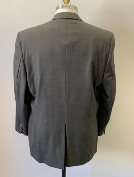 JACK VICTOR, Brown, Wool, Plaid, Notched Lapel, 2 Button Single Breasted, 3 Pockets, 4 Inside Pockets,