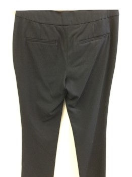 Womens, Slacks, VINCE CAMUTO, Black, Polyester, Solid, 0, Flat Front, 4 Pockets, Waistband, Zip Front,