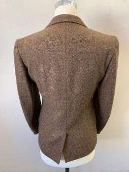 Mens, Sportcoat/Blazer, CORDINGS, Multi-color, Wool, Tweed, 38R, 3 Buttons, 4 Slanted Pockets, 4 Button Sleeves, Notched Lapel, Single Vent