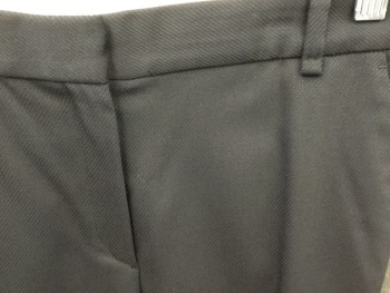 Womens, Suit, Pants, MASSIMO DUTTI, Black, Wool, Solid, 4, Twill, Flat Front, Zip Fly, Belt Loops, 4 Pockets