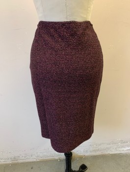 ST.JOHN, Black, Pink, Gold, Rayon, Acrylic, Speckled, Ombre, Pencil Skirt, Knit, Flecks of Iridescent Gold Throughout, Knee Length, Invisible Zipper at Side