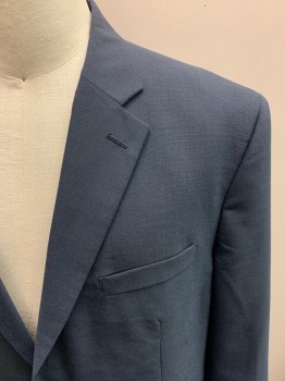 Mens, Suit, Jacket, NAUTICA, Navy Blue, Polyester, Viscose, Solid, Single Breasted, 2 Buttons, 3 Pockets, Notched Lapel, Double Vent