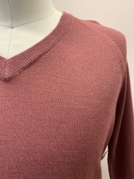Mens, Sweater, TWIN TEE, Mauve Pink, Acrylic, Solid, M, V-N,