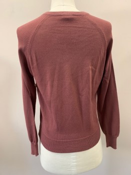 Mens, Sweater, TWIN TEE, Mauve Pink, Acrylic, Solid, M, V-N,