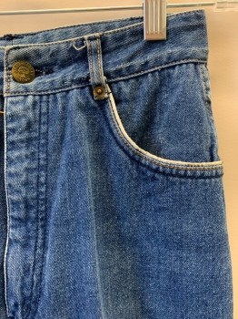 Womens, Jeans, ORGANICALLY GROWN, Denim Blue, Cotton, Solid, W25, 5 Pockets, Zip Fly, Belt Loops, 2 Gold Buckles On Each Back Pocket, Silver Trim On Pockets *Foil Is Coming Off Piping* MULTIPLES