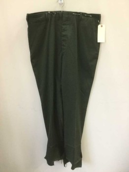 Mens, Pants, HUBBARD, Forest Green, Wool, Solid, 32, 42, Flat Front, Belt Loops, Button Fly,  Watch Pocket,