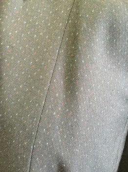 WORTHINGTON, Navy Blue, Red, Blue, Polyester, Rayon, Speckled, 1 Button, Inverted Notch Lapel, 2 Pockets,