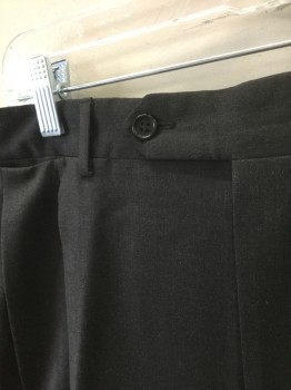 CANALI, Charcoal Gray, Wool, Solid, Double Pleated, Button Tab Waist, Zip Fly, 5 Pocket with 1 Watch Pocket, Straight Leg