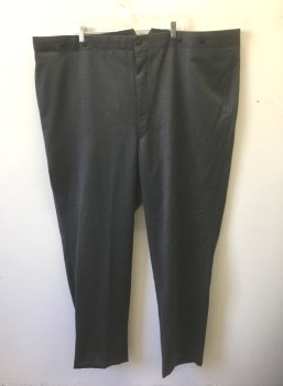 N/L MTO, Gray, Wool, Solid, Flat Front, Button Fly, Suspender Buttons at Outside Waistband, 3 Pockets, Belted Back, Made To Order Reproduction