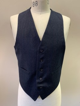 ACADEMY AWARD , Navy Blue, Pink, Blue, White, Wool, Stripes - Pin, Vest, 5 Buttons, 2 Welt Pockets, Navy Solid Lining and Back,