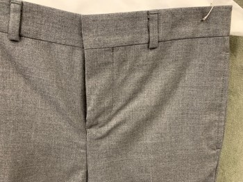 Childrens, Pants, BROOKS BROS, Heather Gray, Wool, Viscose, 6, Flat Front, Zip Fly, 4 Pockets, Belt Loops