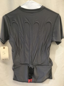 BADGER, Lt Gray, Lycra, Solid, Compression Shirt. This Shirt Is Made From A Moisture Management Material., S/S, Cool Shirt, Cool Suit